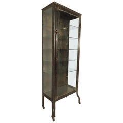 Vintage Industrial Metal Display Cabinet