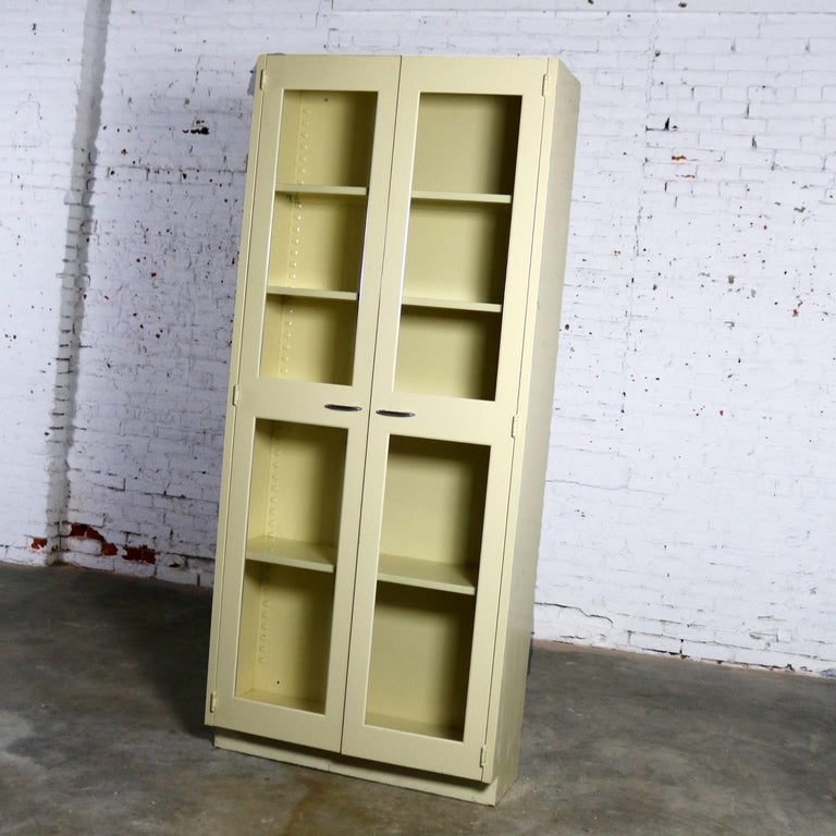 Industrial Metal Display Cabinet or Bookcase with Glass ...