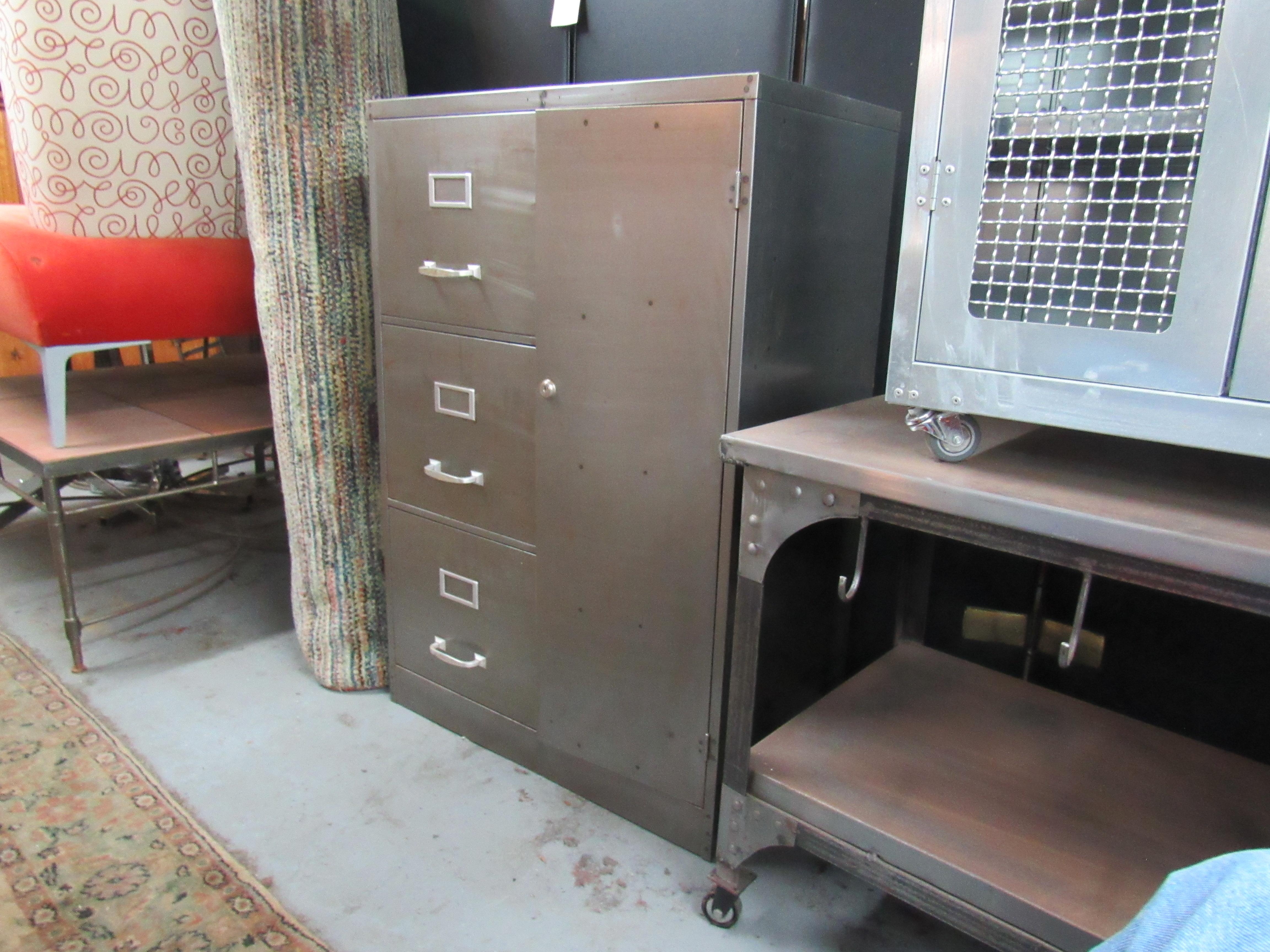 American Industrial Metal File Cabinet with Safe