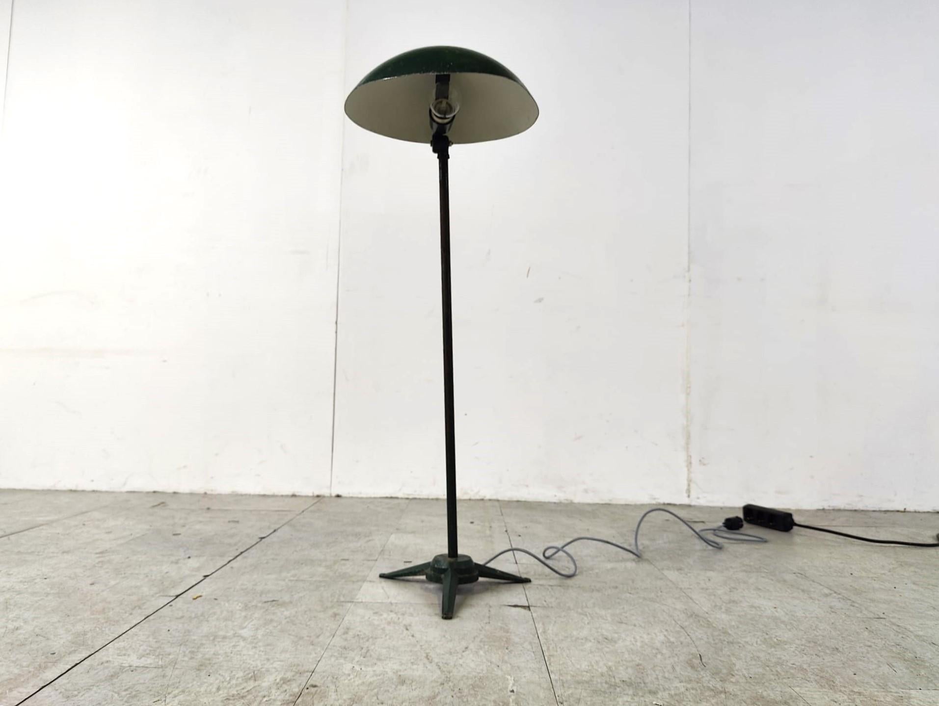 Belgian Industrial metal floor lamp, 1970s For Sale