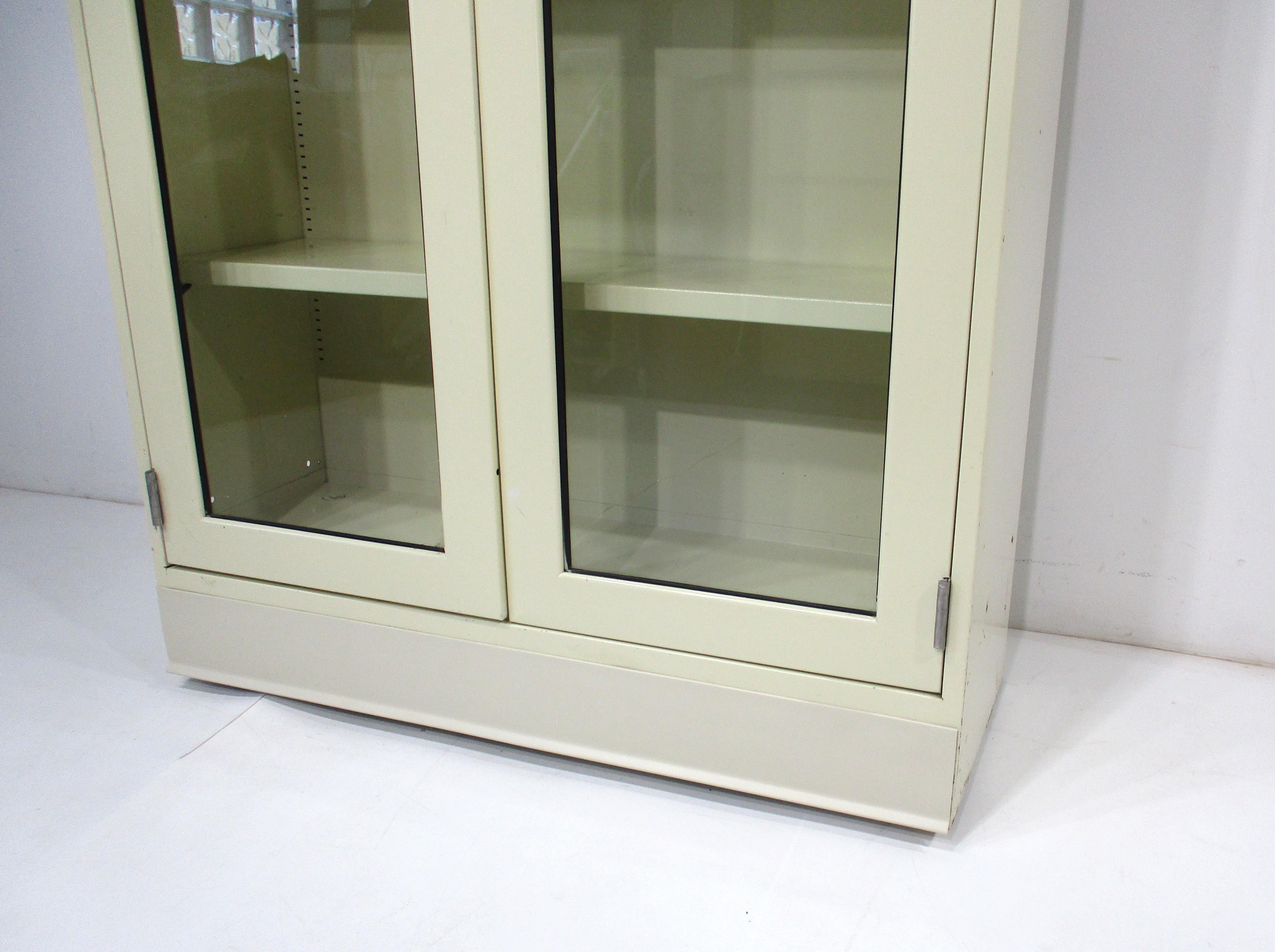 Industrial Metal / Glass Bookcase/ Cabinet in the style of Globe Wernicke 5