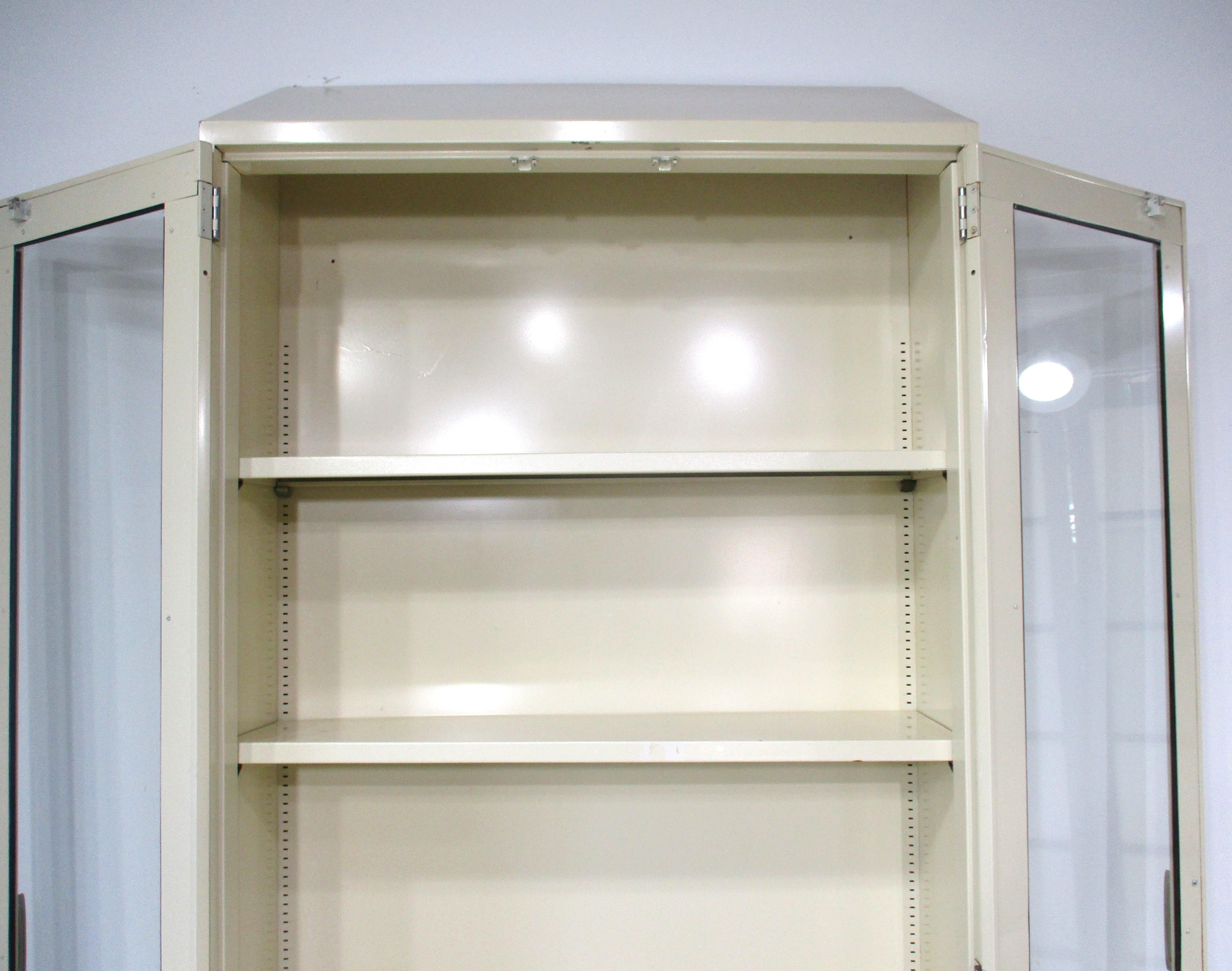 Industrial Metal / Glass Bookcase/ Cabinet in the style of Globe Wernicke 4