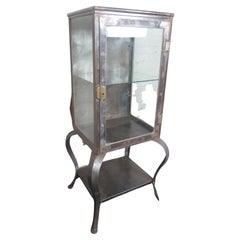 Vintage Industrial Metal & Glass Display Cabinet