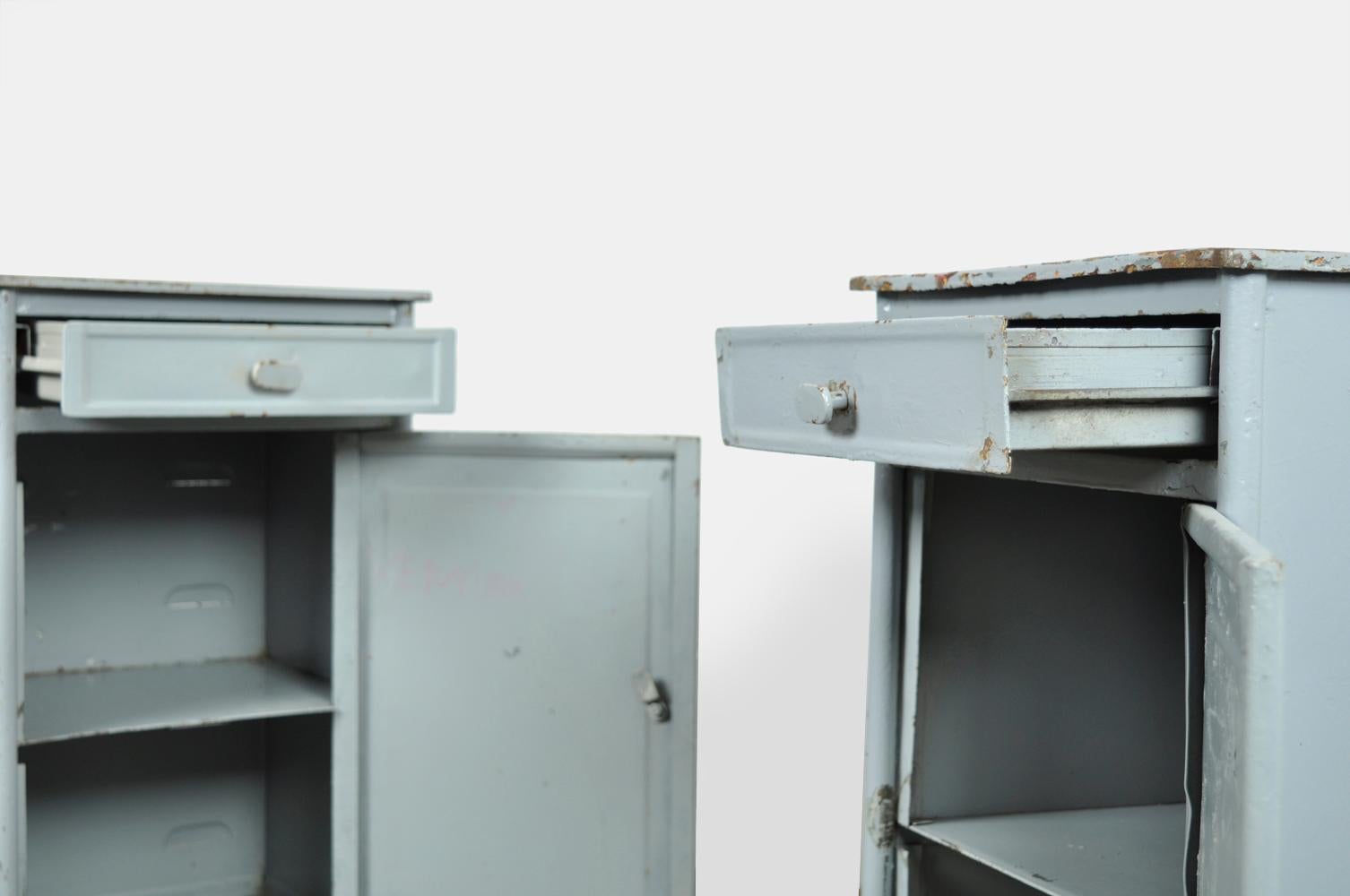 European Industrial metal hospital cabinets from Eastern Europe, 1960s