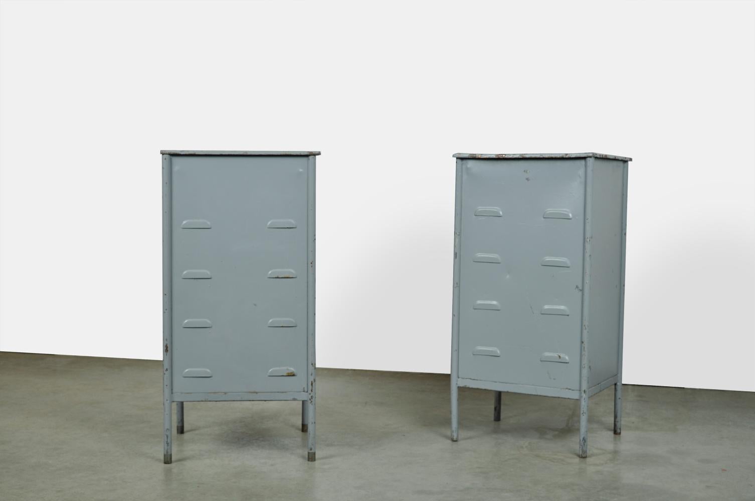 Mid-20th Century Industrial metal hospital cabinets from Eastern Europe, 1960s