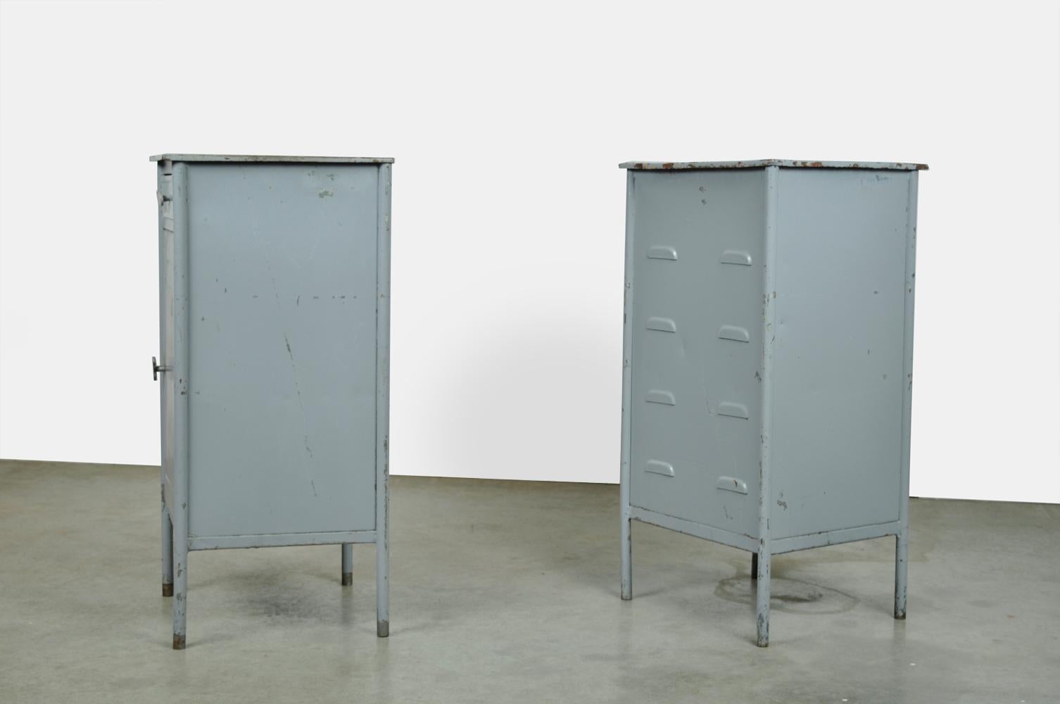 Metal Industrial metal hospital cabinets from Eastern Europe, 1960s