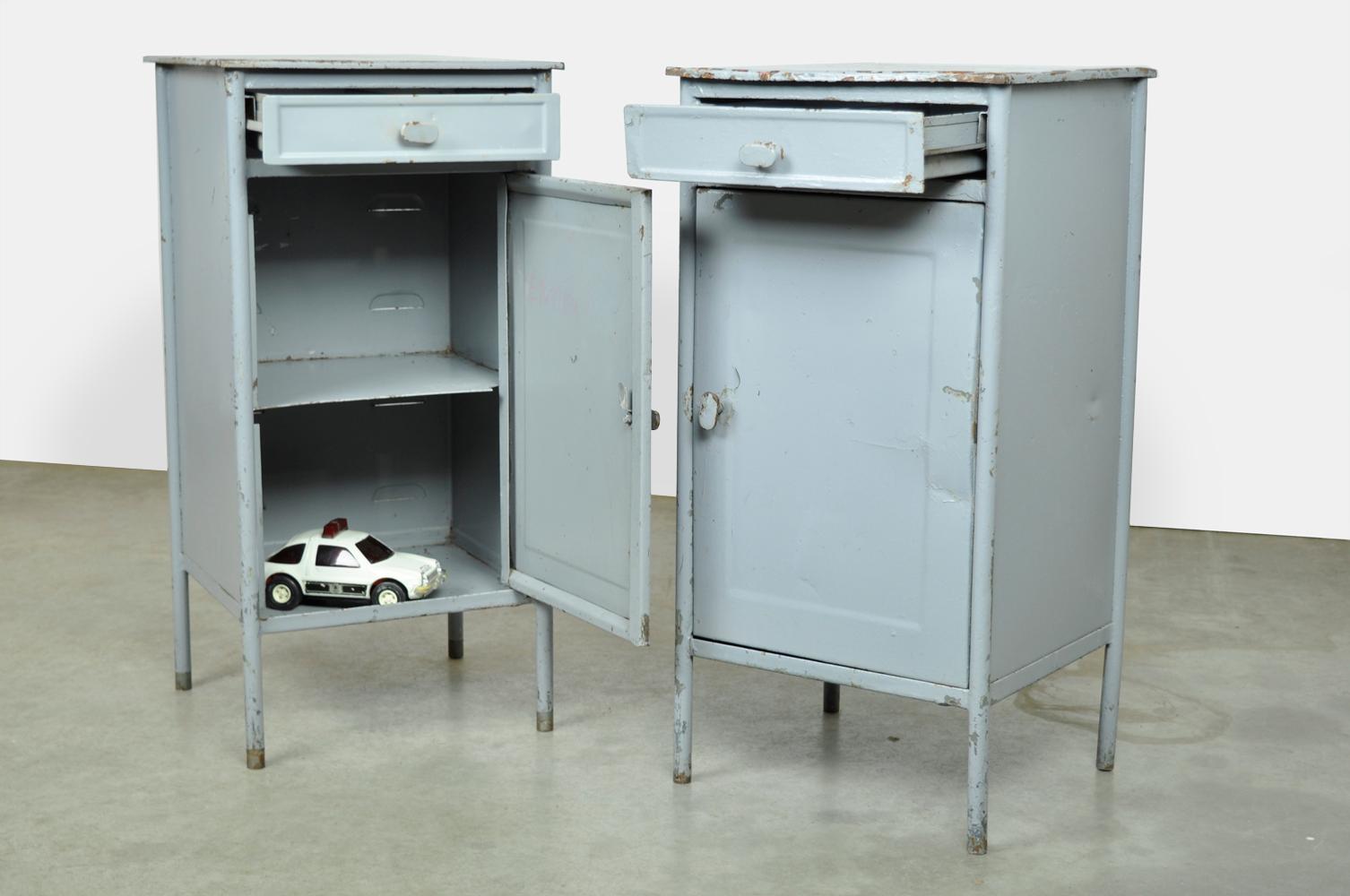 Industrial metal hospital cabinets from Eastern Europe, 1960s 3