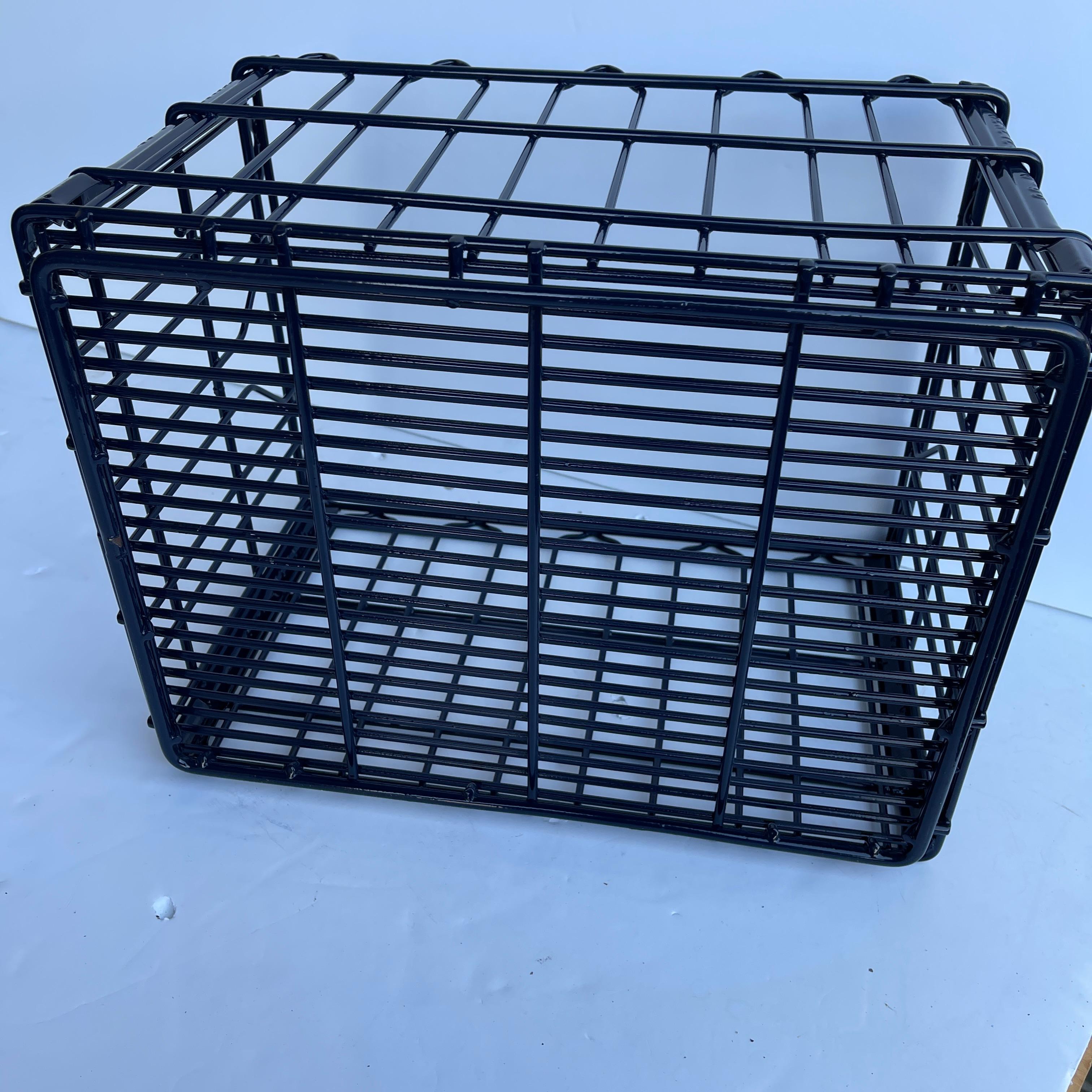 Industrial Metal Milk Crate, Powder Coated Navy Blue, circa 1960's In Good Condition For Sale In Haddonfield, NJ