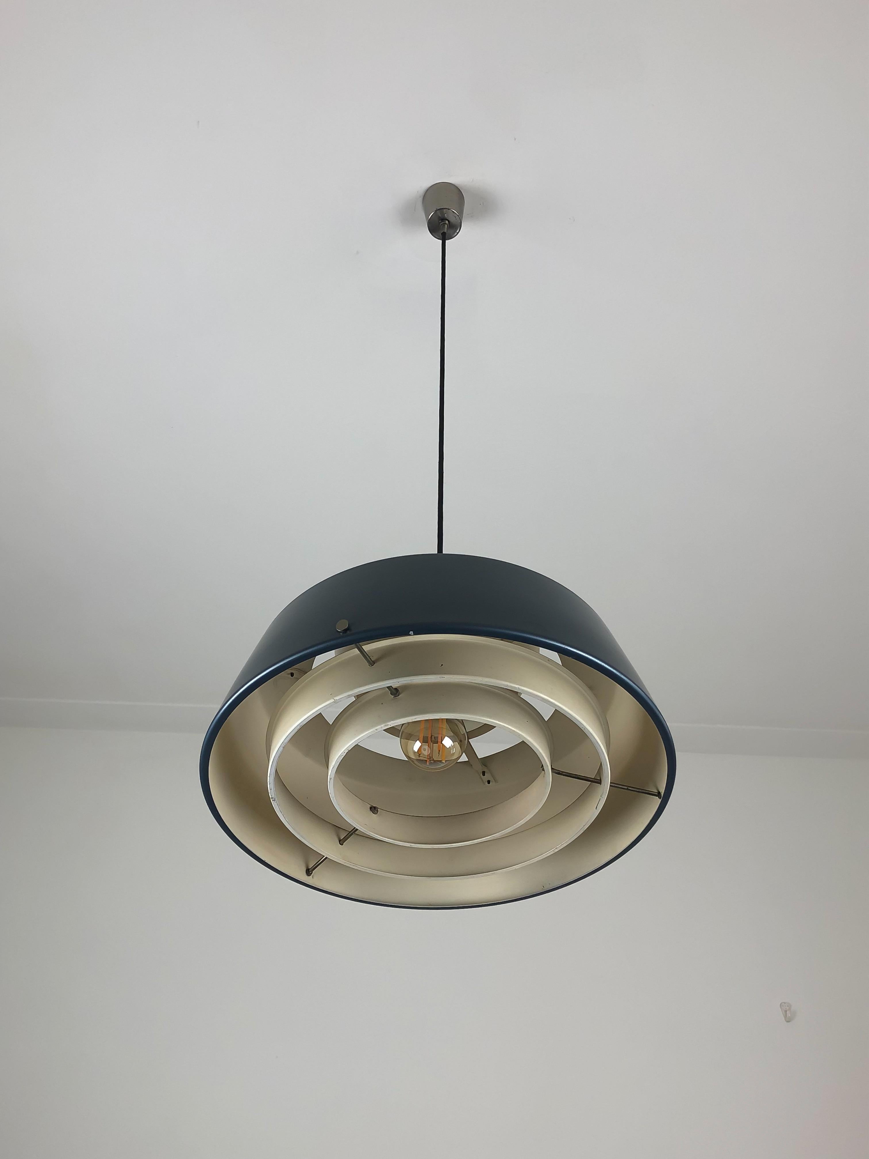 Industrial Metal Pendant Lamp by Stilnovo, 1960s In Good Condition In UTRECHT, NL