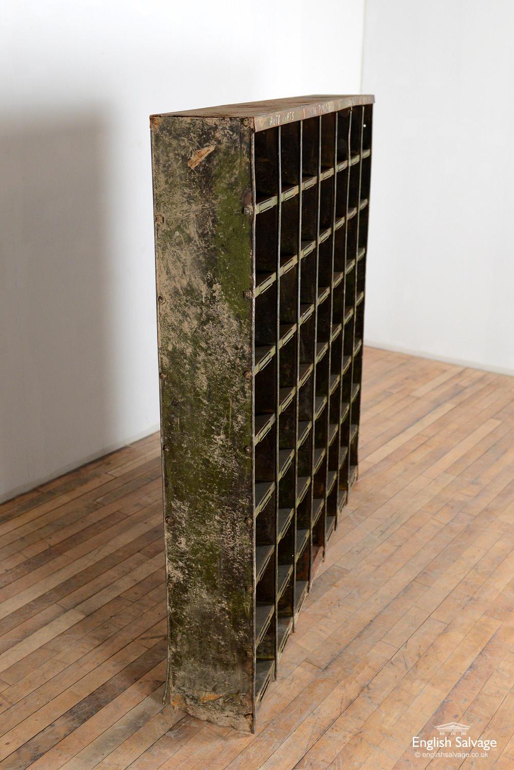 European Industrial Metal Pigeon Hole Shelving Unit, 20th Century For Sale