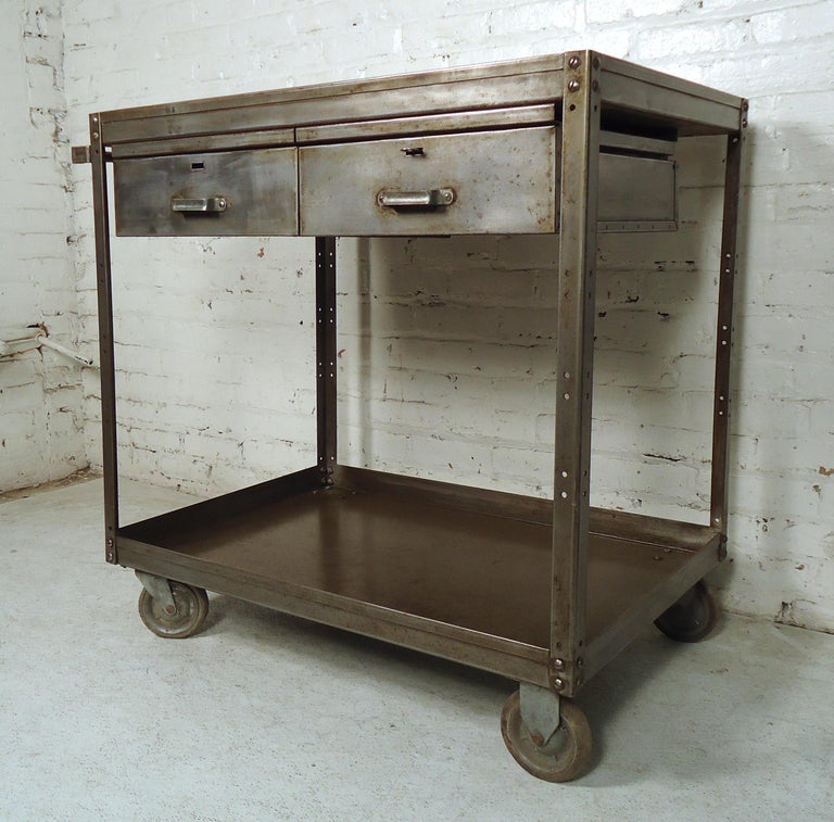 Industrial Metal Rolling Cart For Sale at 1stdibs