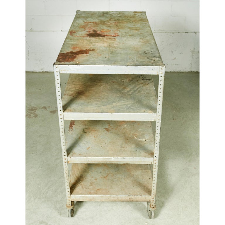 Industrial Metal Rolling Shelving Cart For Sale at 1stDibs metal