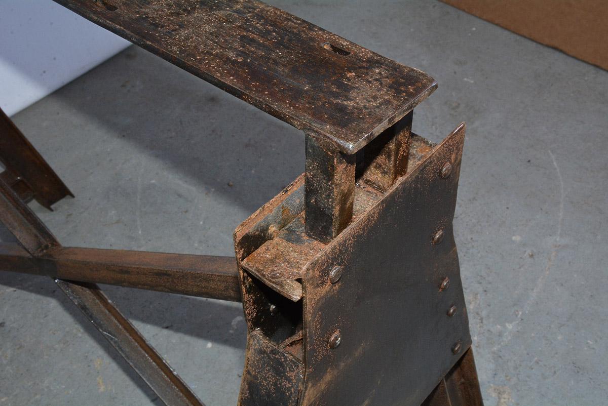Contemporary Industrial Metal Saw Horse Table Base