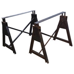 Industrial Metal Saw Horse Table Base
