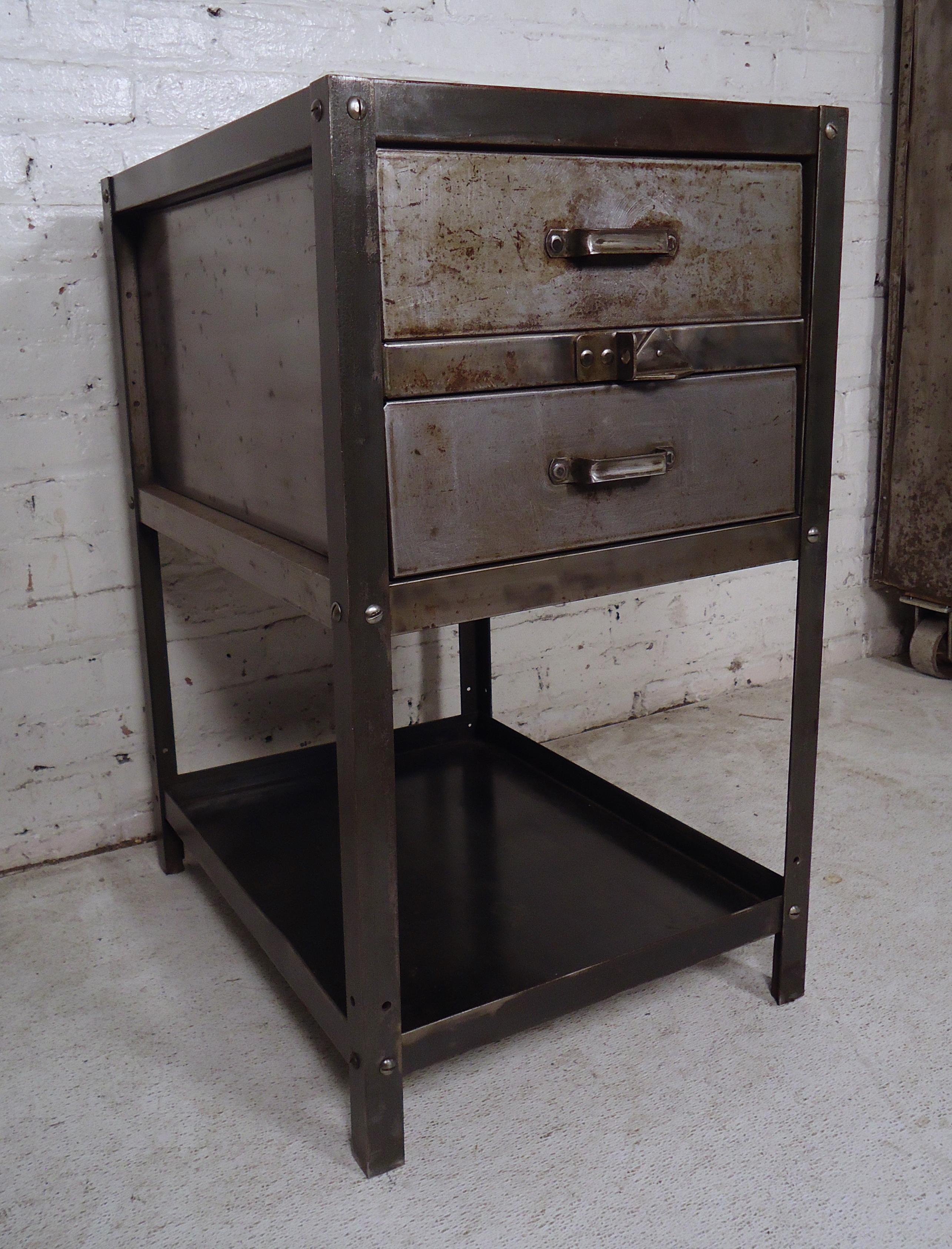 Industrial Metal Side Cabinet In Good Condition In Brooklyn, NY