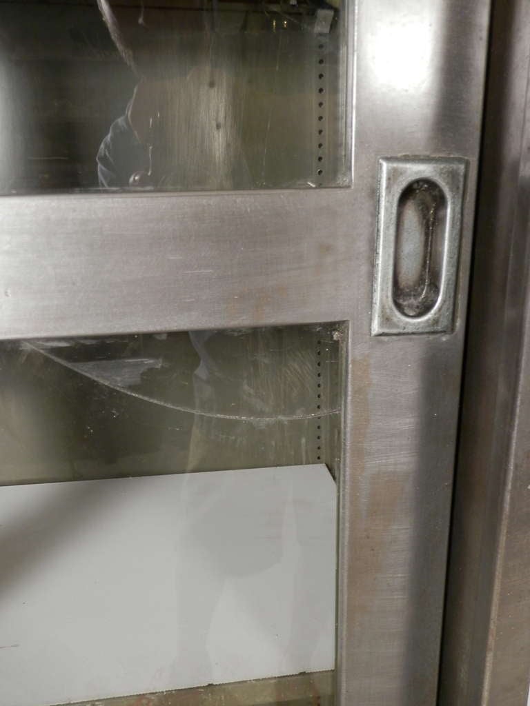 American Industrial Metal Sliding Glass Door Cabinet