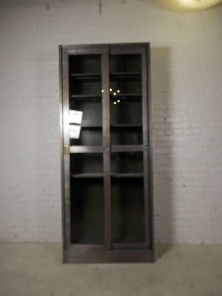 Industrial Metal Sliding Glass Door Cabinet 1