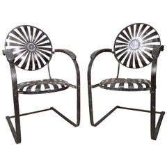 Vintage Industrial Metal Spring Chairs