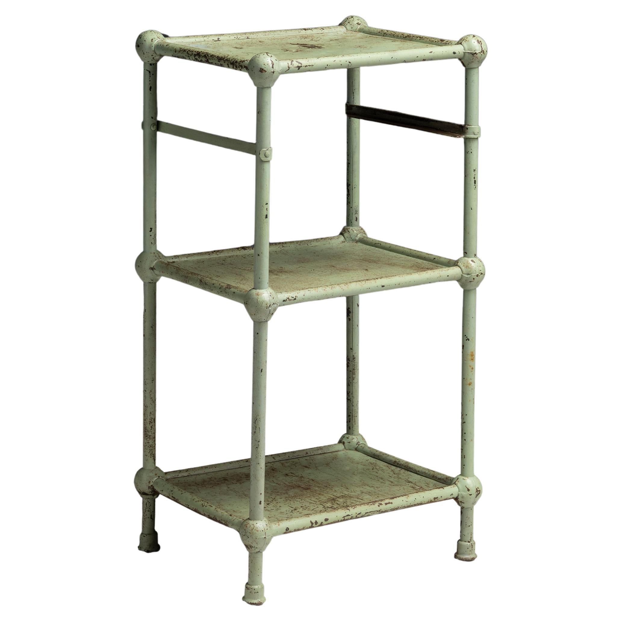 Industrial Metal Stand with Shelves, England 1900 For Sale
