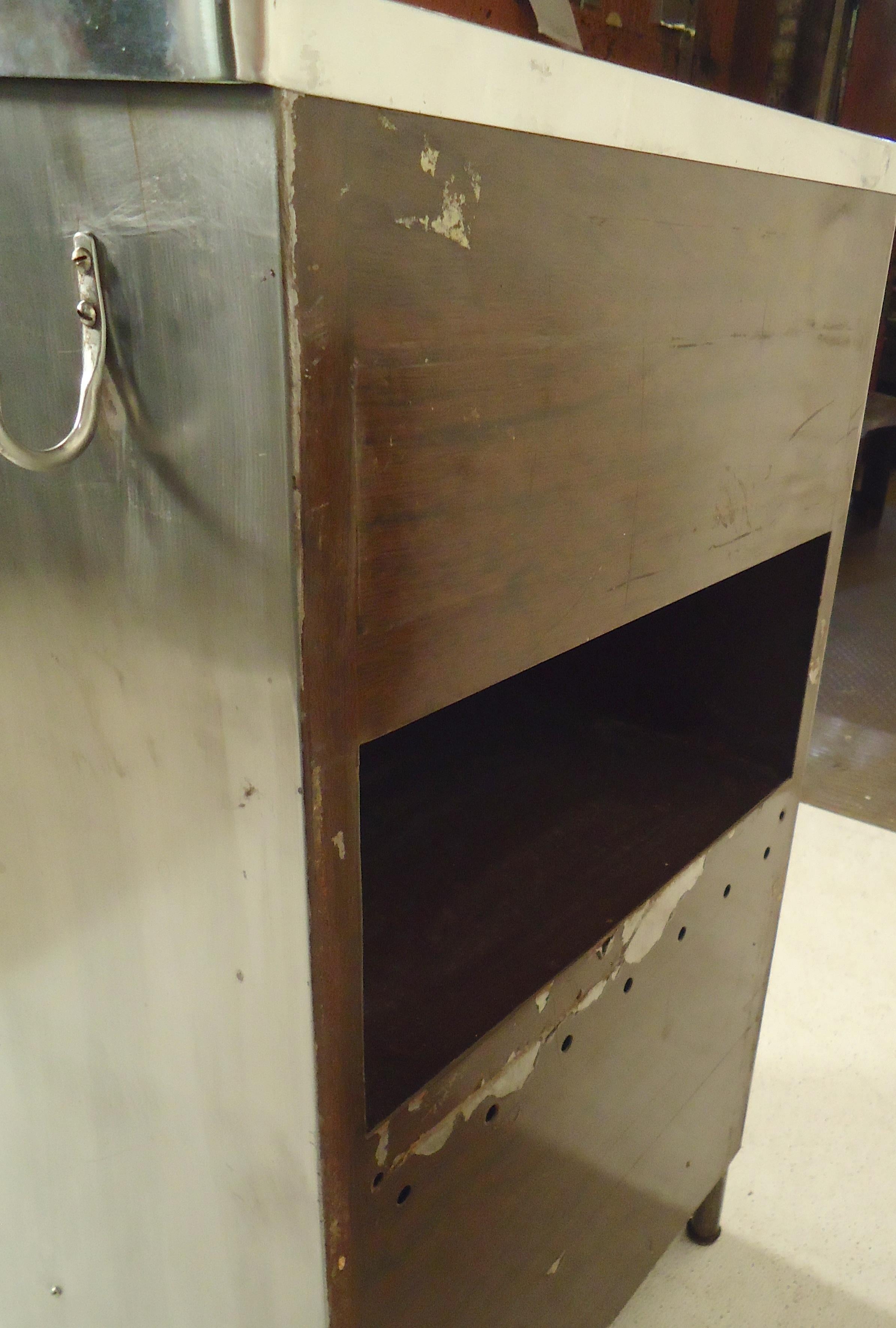 Industrial Metal Storage Cabinet In Distressed Condition In Brooklyn, NY