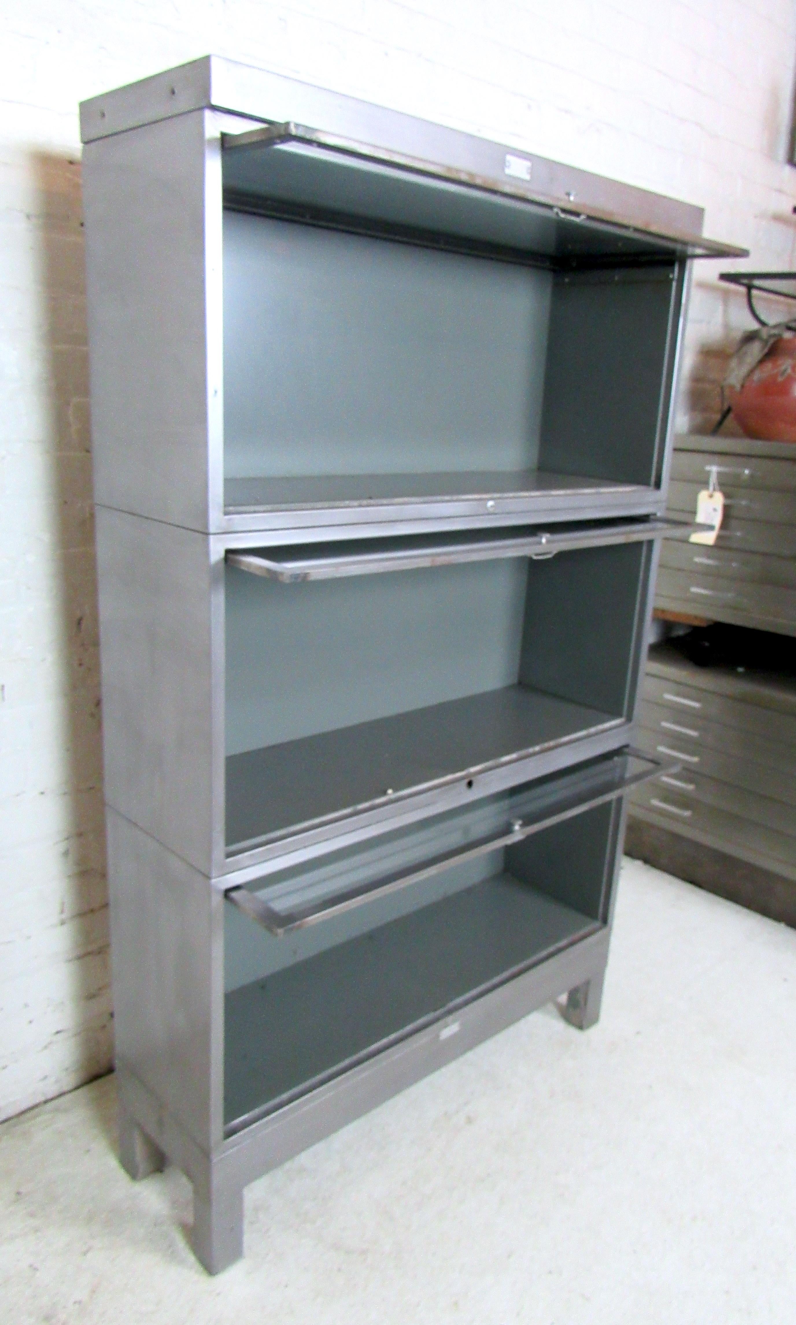 Industrial Metal Three-Stack Bookcase 4