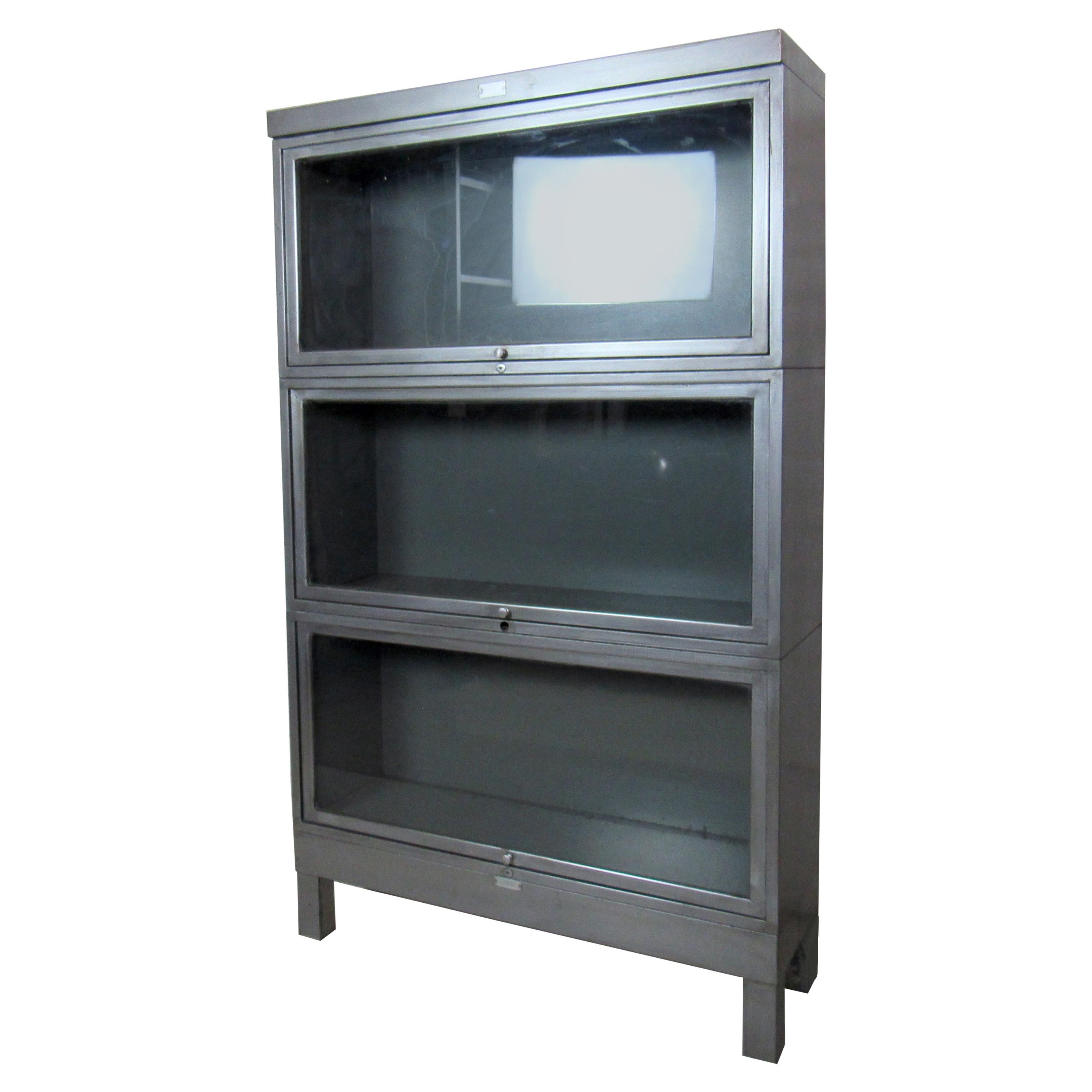Industrial Metal Three-Stack Bookcase
