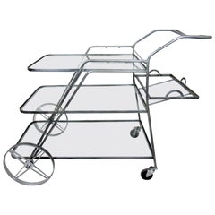 Industrial Metal Three-Tier Cart