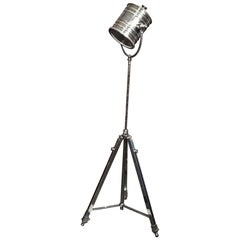 Industrial Metal Tripod Floor Lamp or Spotlight