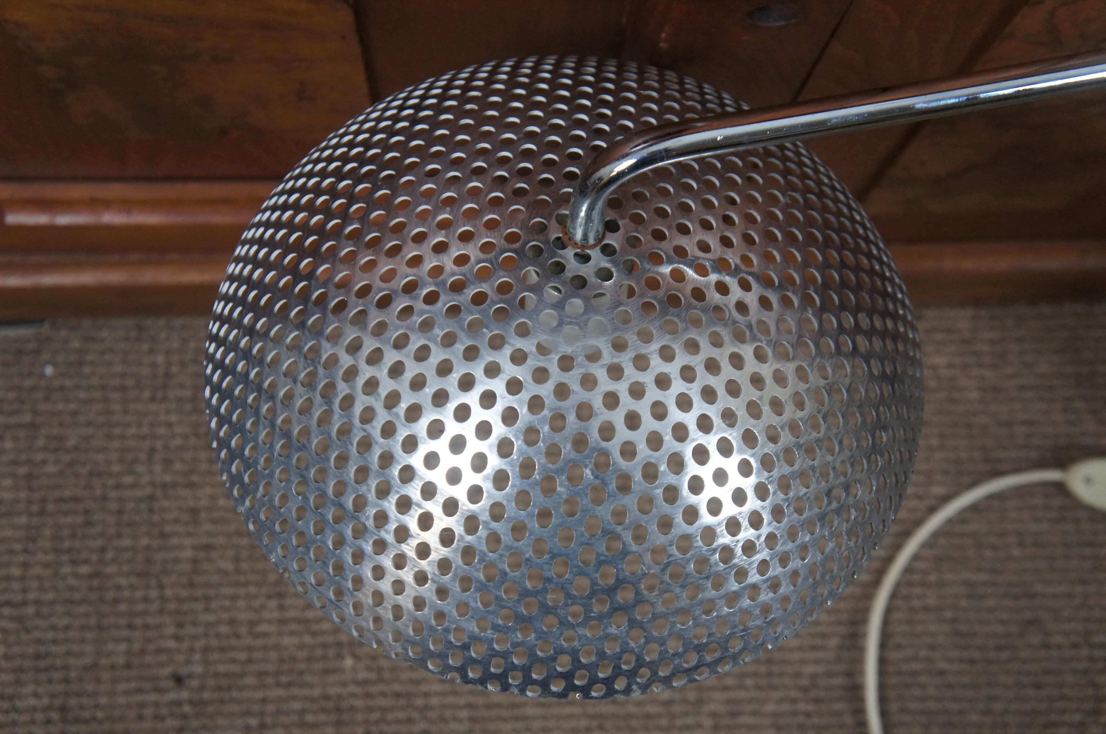 20th Century Industrial Midcentury Chrome Perforated Steel Wall Mount Swivel Light