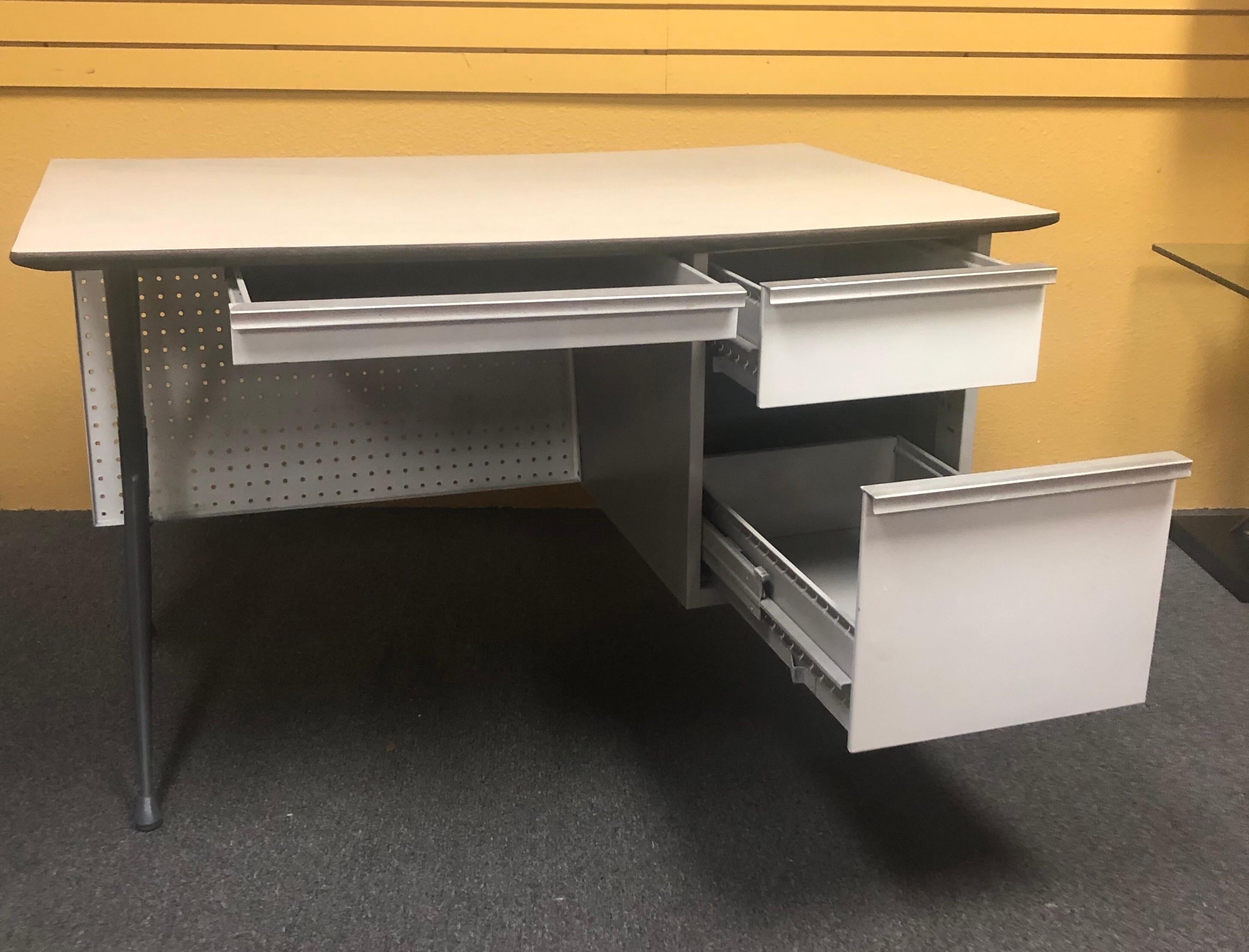 Industrial Midcentury Desk by Raymond Loewy for Brunswick In Good Condition For Sale In San Diego, CA