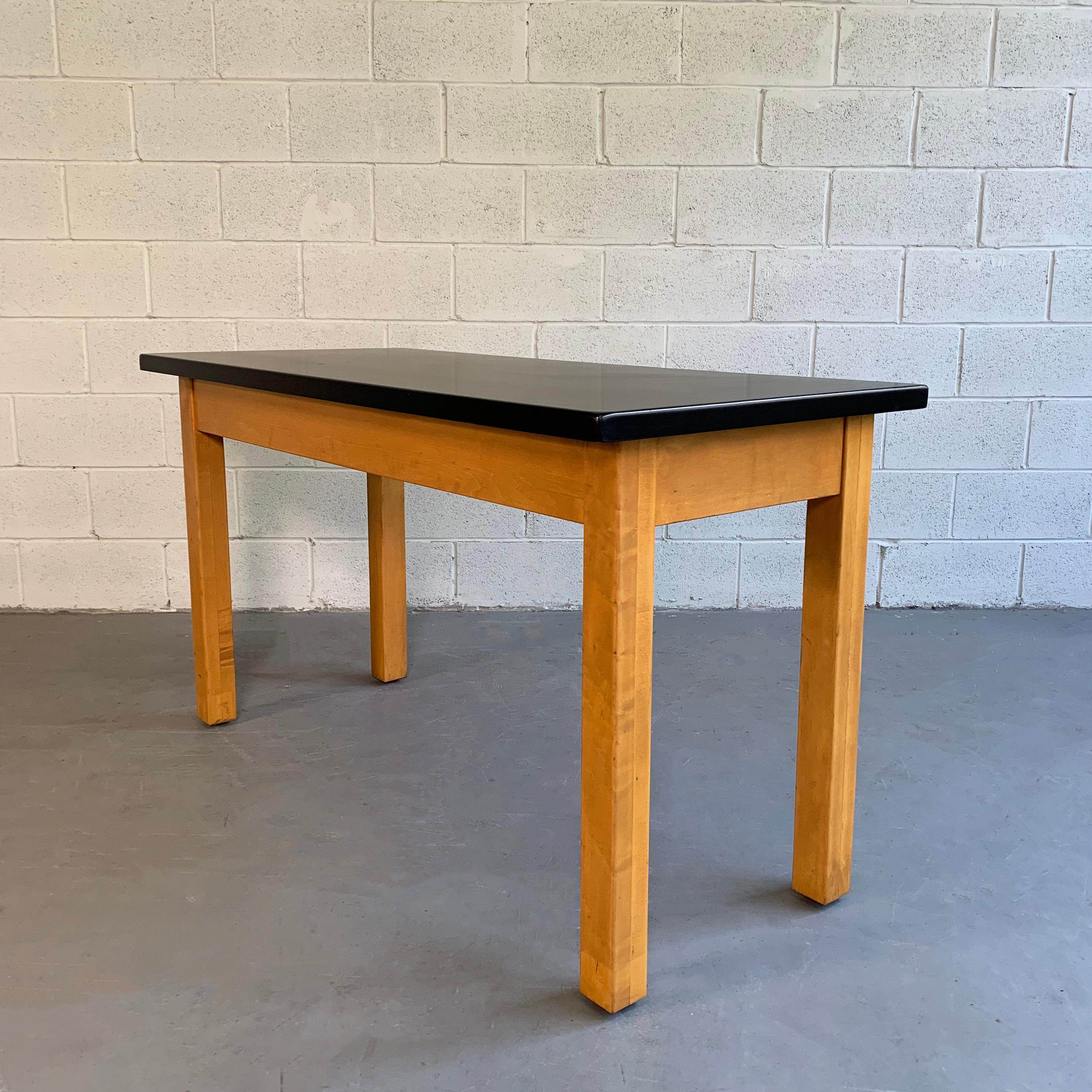 Industrial Midcentury Maple Laboratory Console Work Table 5
