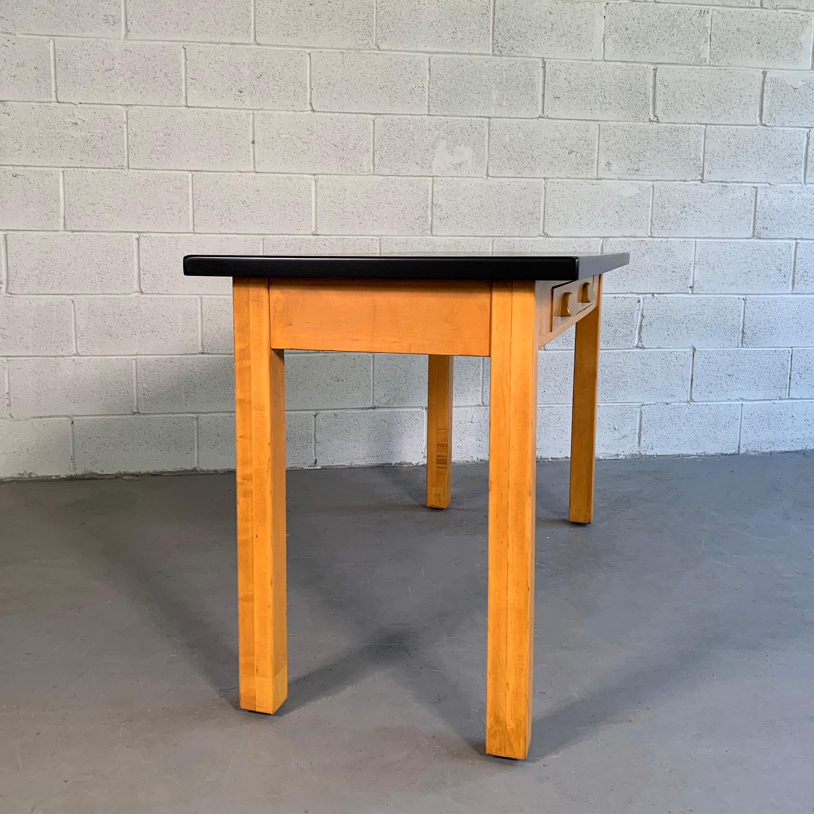 Industrial Midcentury Maple Laboratory Console Work Table 3