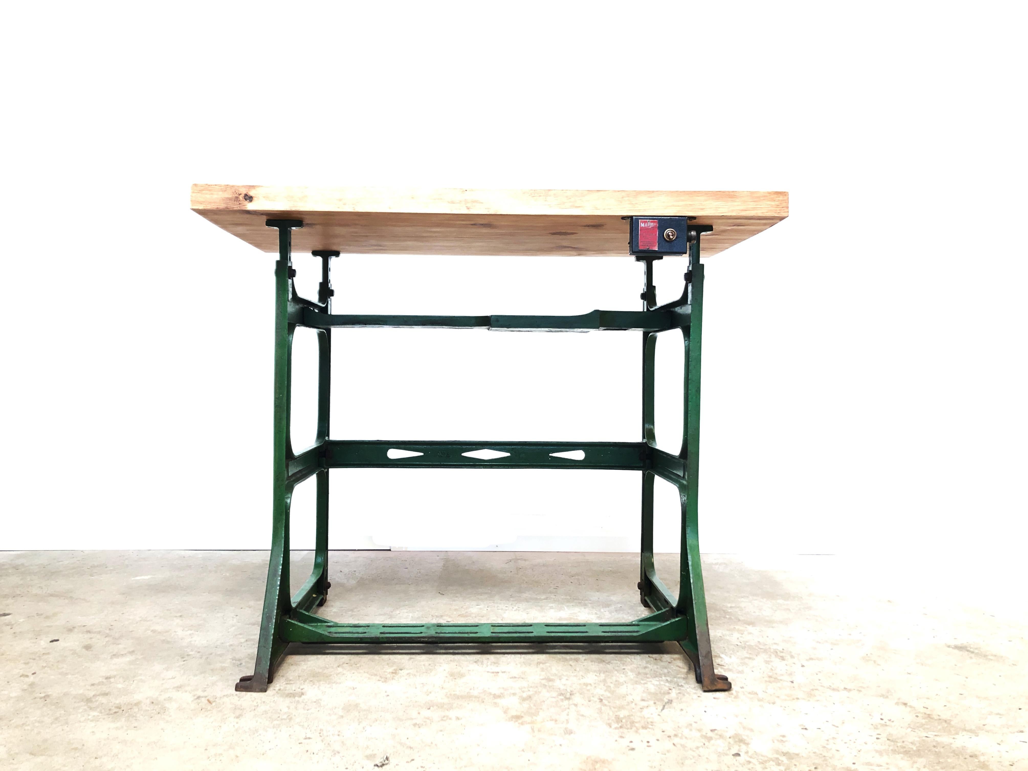 Industrial Midcentury Mardrive Engineers Desk Bench Metal Table Vintage In Good Condition In STOKE ON TRENT, GB