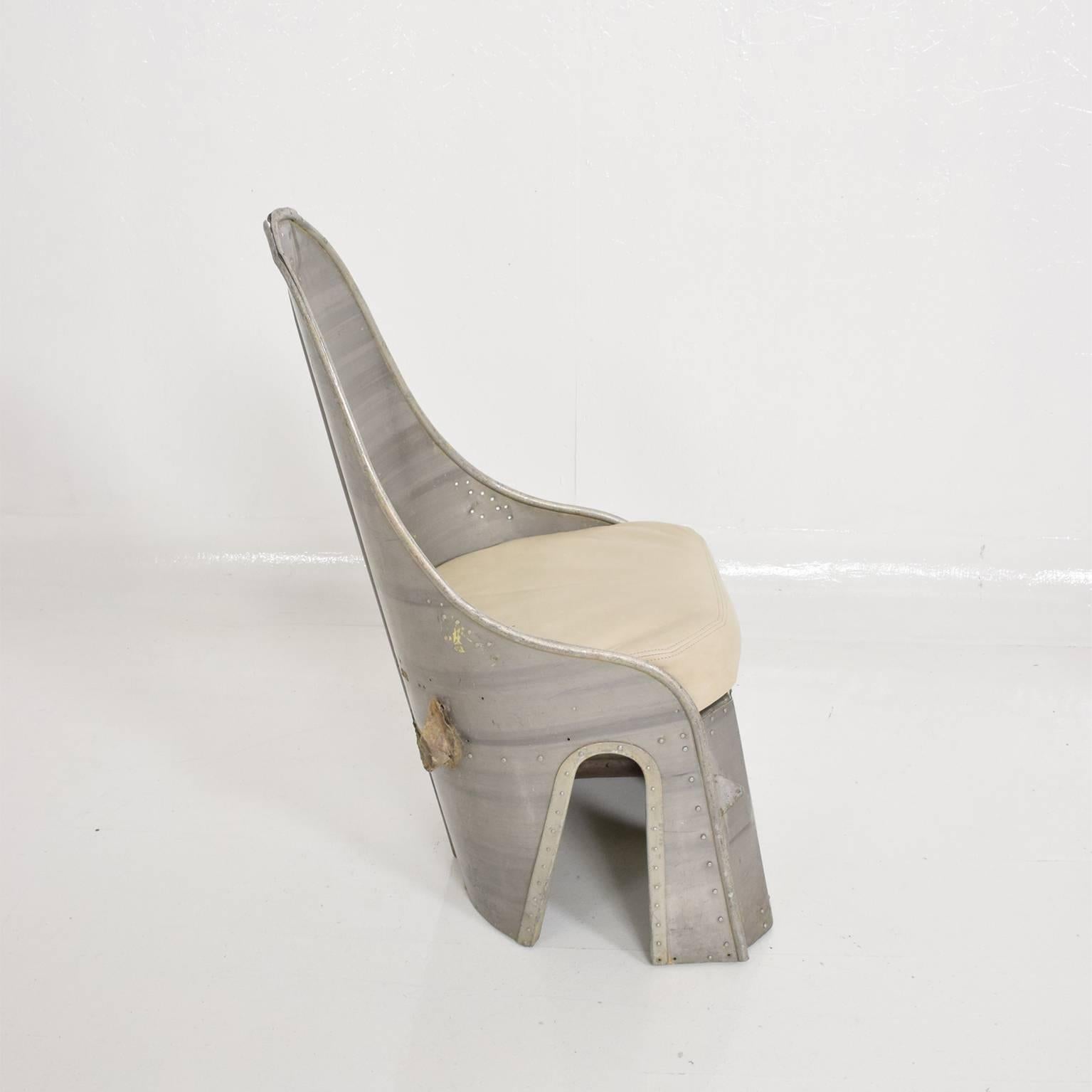 American Industrial Mid-Century Modern Aluminum Airplane Chair