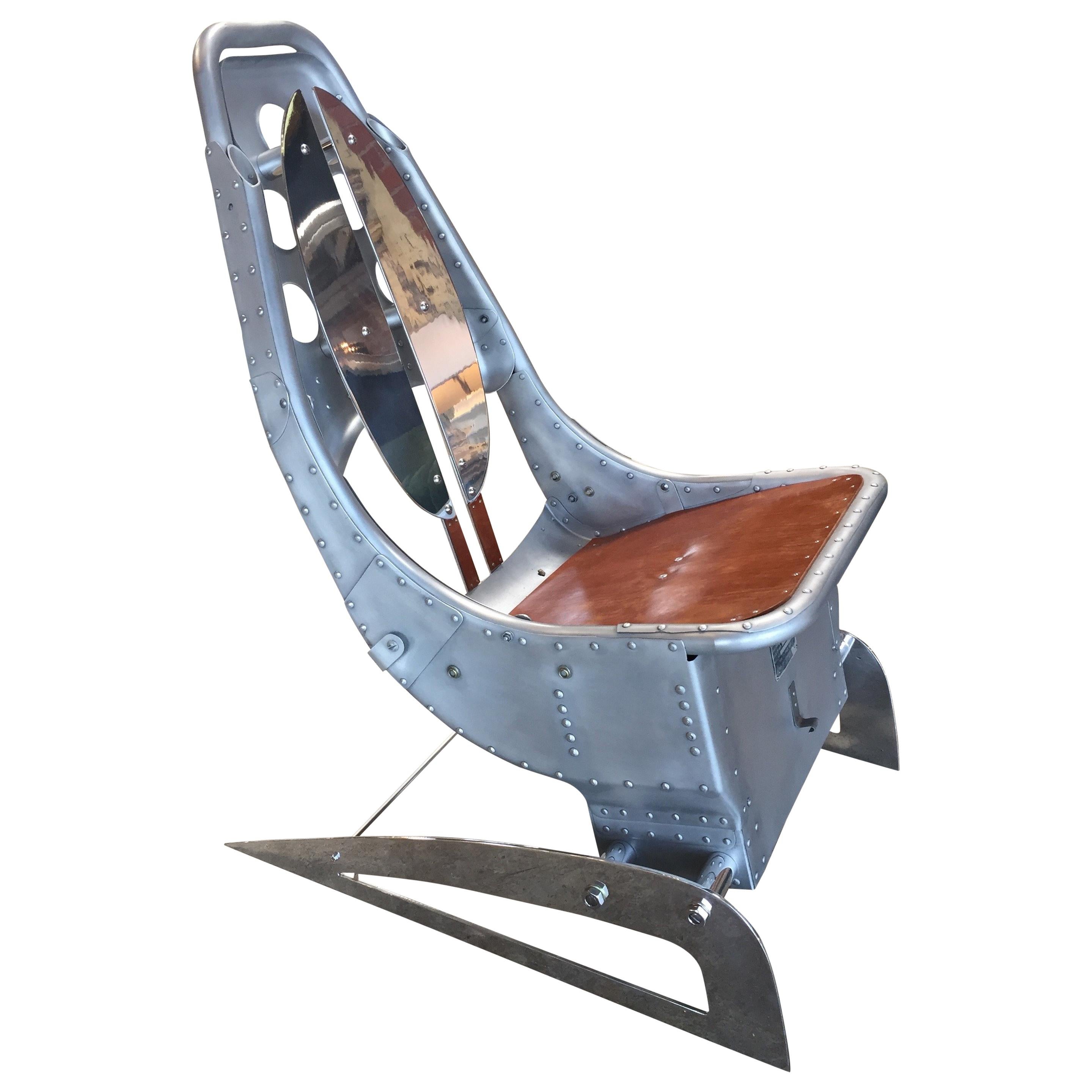 Industrial Mid-Century Modern Aluminum Airplane "Palermo" Chair