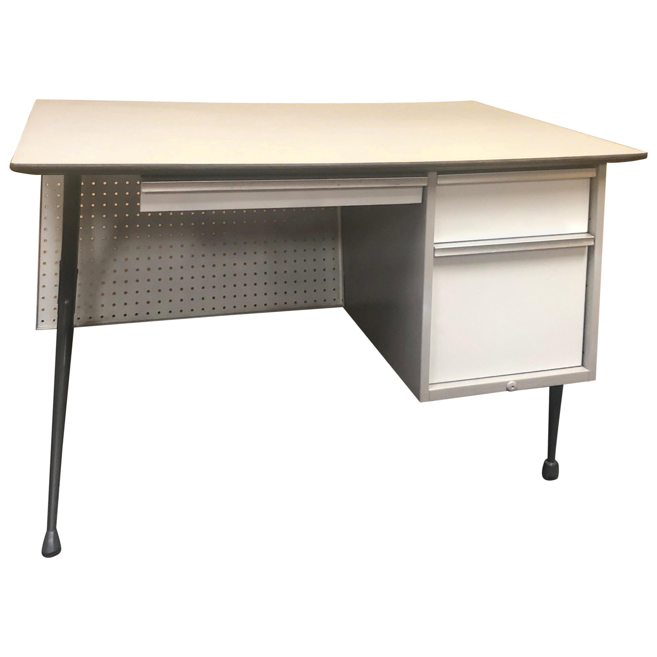 Industrial Midcentury Desk by Raymond Loewy for Brunswick