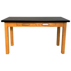 Industrial Midcentury Maple Laboratory Console Work Table