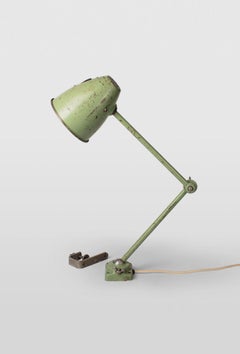Industrial Midcentury Table Lamp in Green, 1960s