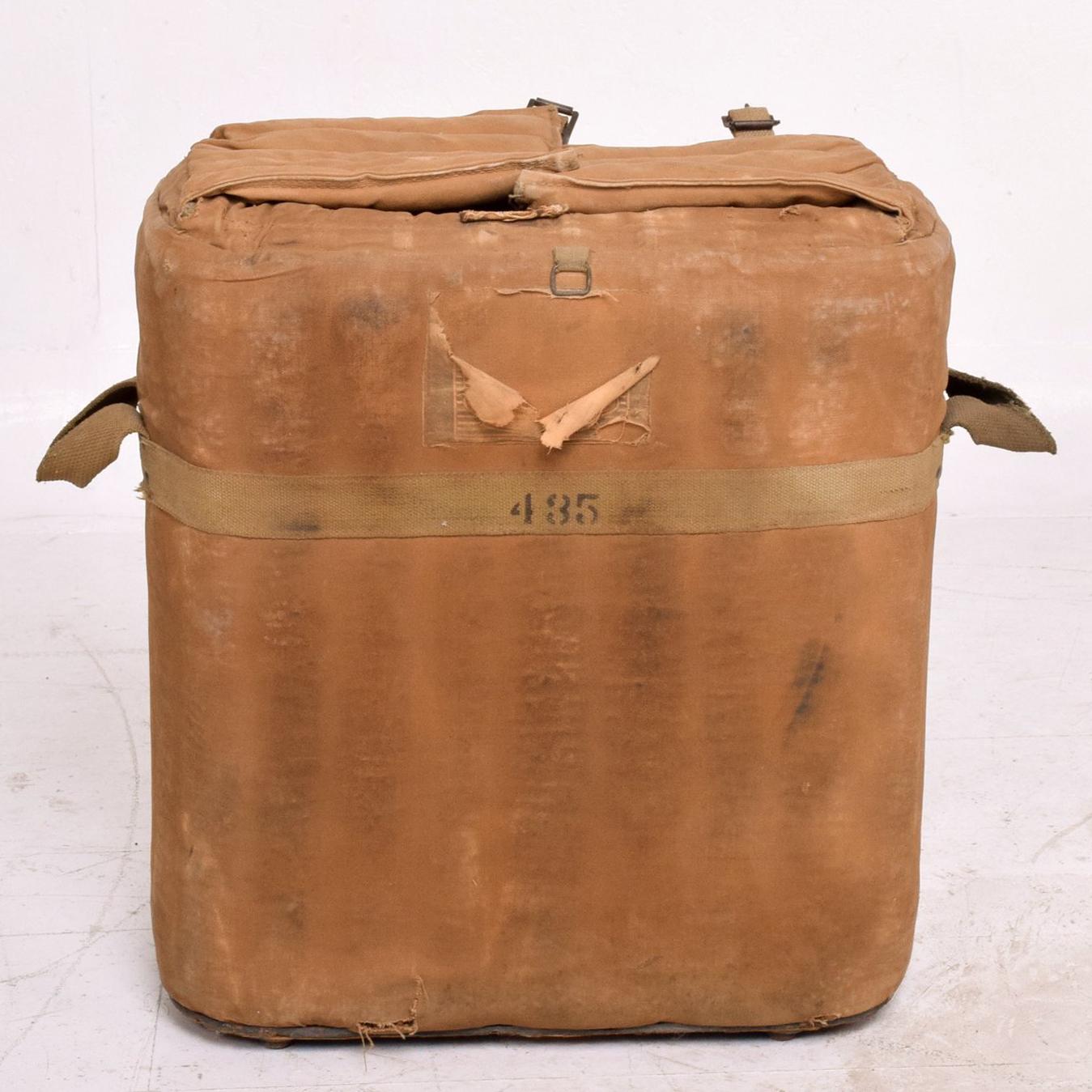 Mid-Century Modern Distressed Military Surplus Industrial Ice Cooler Tote Chest 1940s US Army