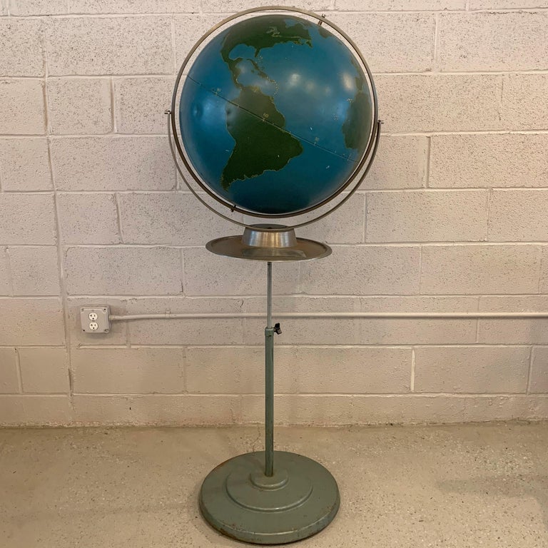 Industrial Military Standing Chalk Globe by A.J. Nystrom For Sale at ...