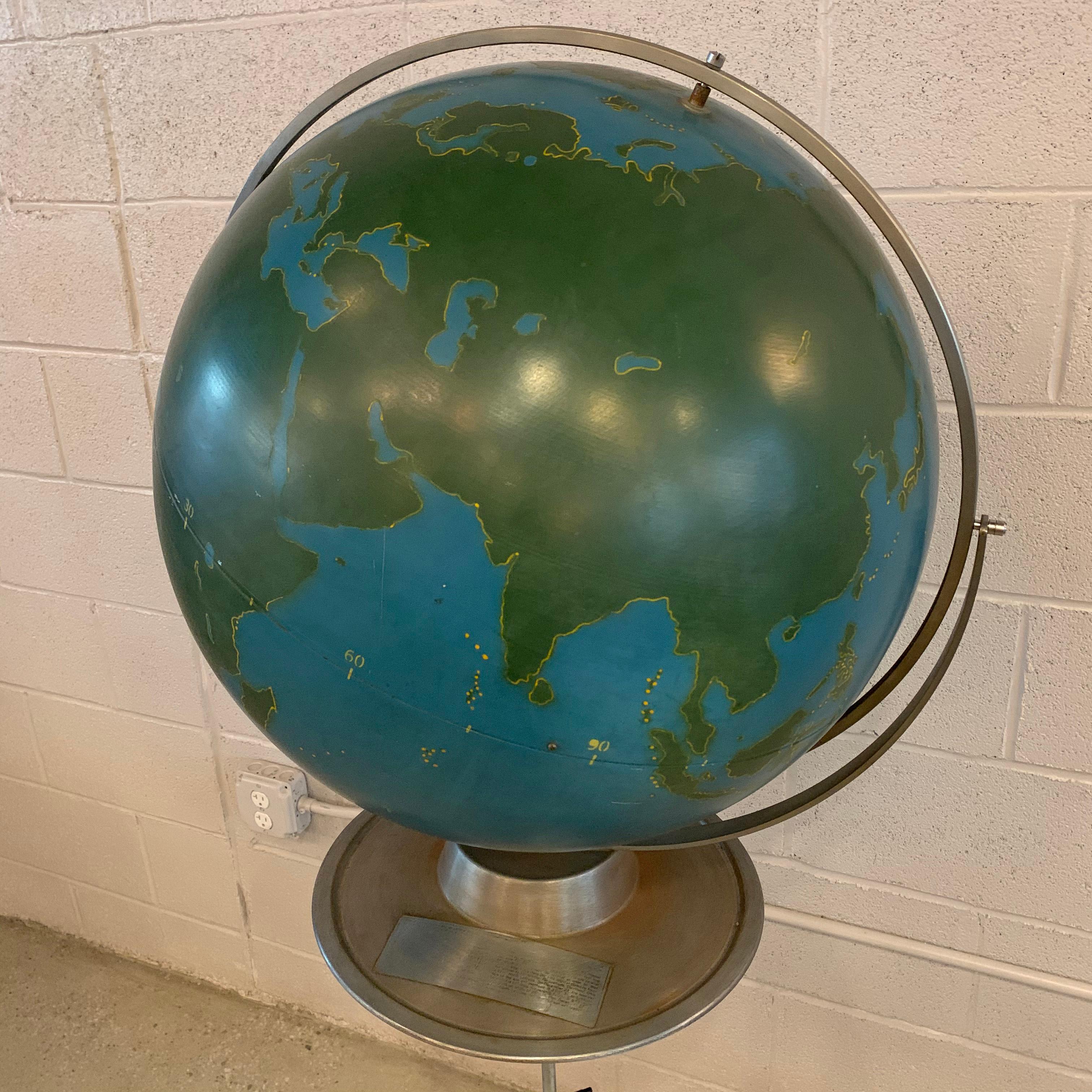 American Industrial Military Standing Chalk Globe by A.J. Nystrom For Sale