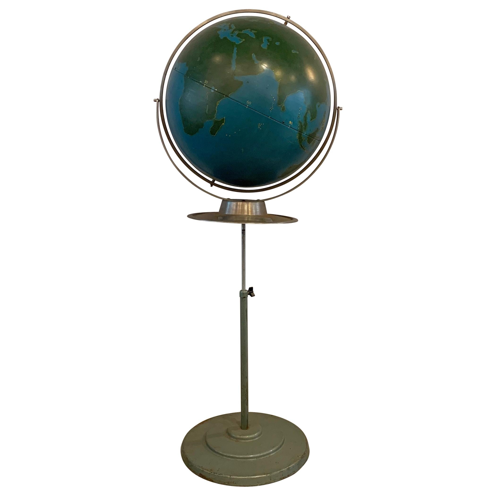 Industrial Military Standing Chalk Globe by A.J. Nystrom
