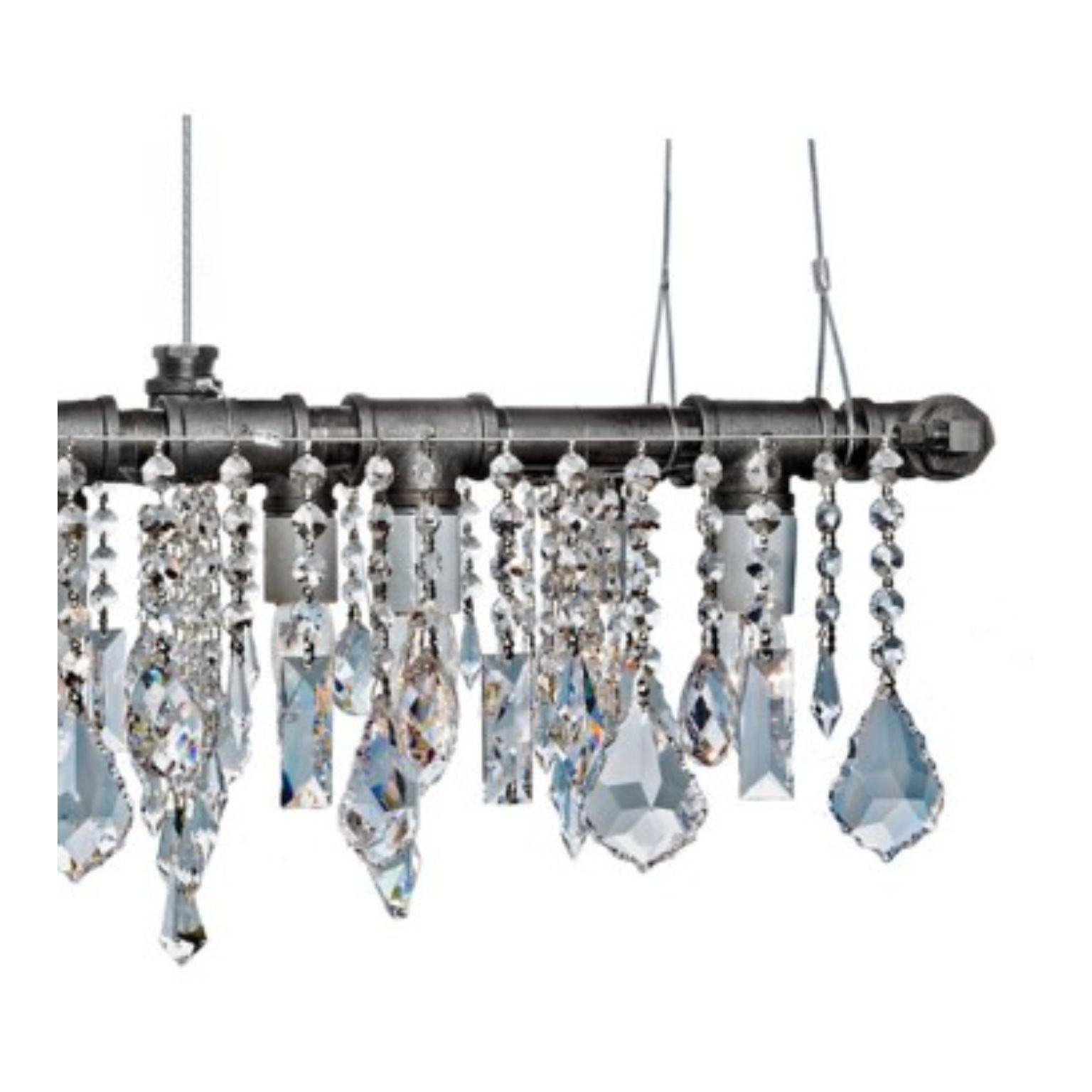 Post-Modern Industrial Mini-Banqueting Linear Suspension Chandelier by Michael McHale For Sale