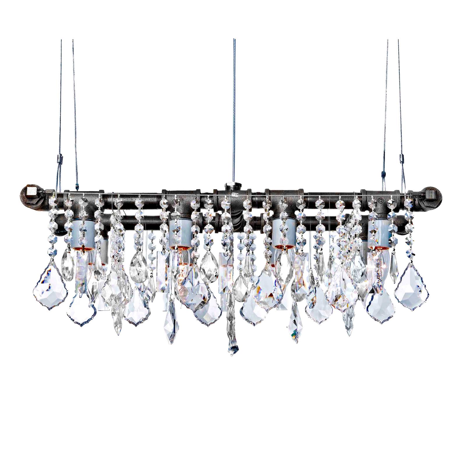 Industrial Mini-Banqueting Linear Suspension Chandelier by Michael McHale In New Condition For Sale In Geneve, CH