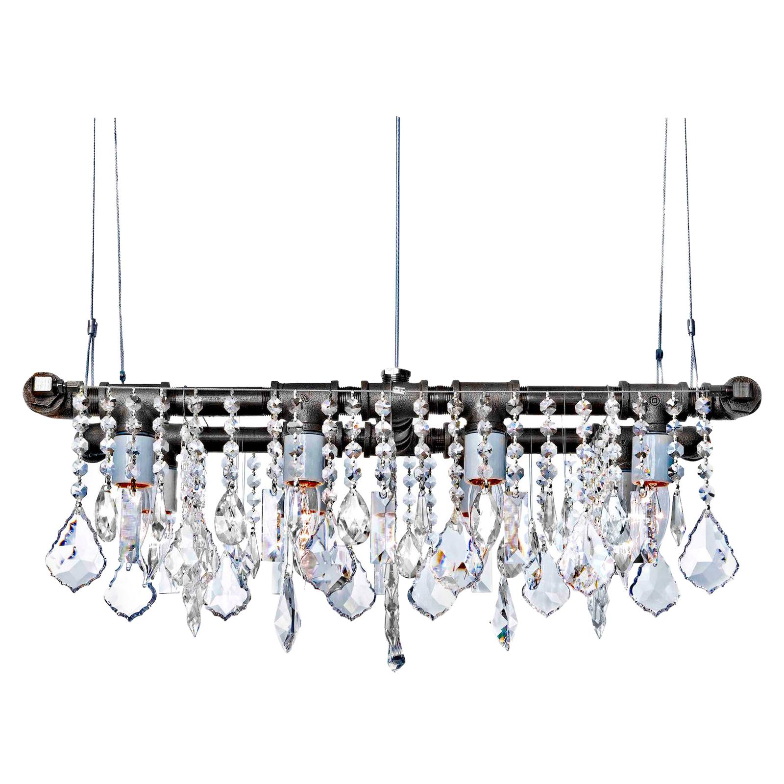 Industrial Mini-Banqueting Linear Suspension Chandelier For Sale