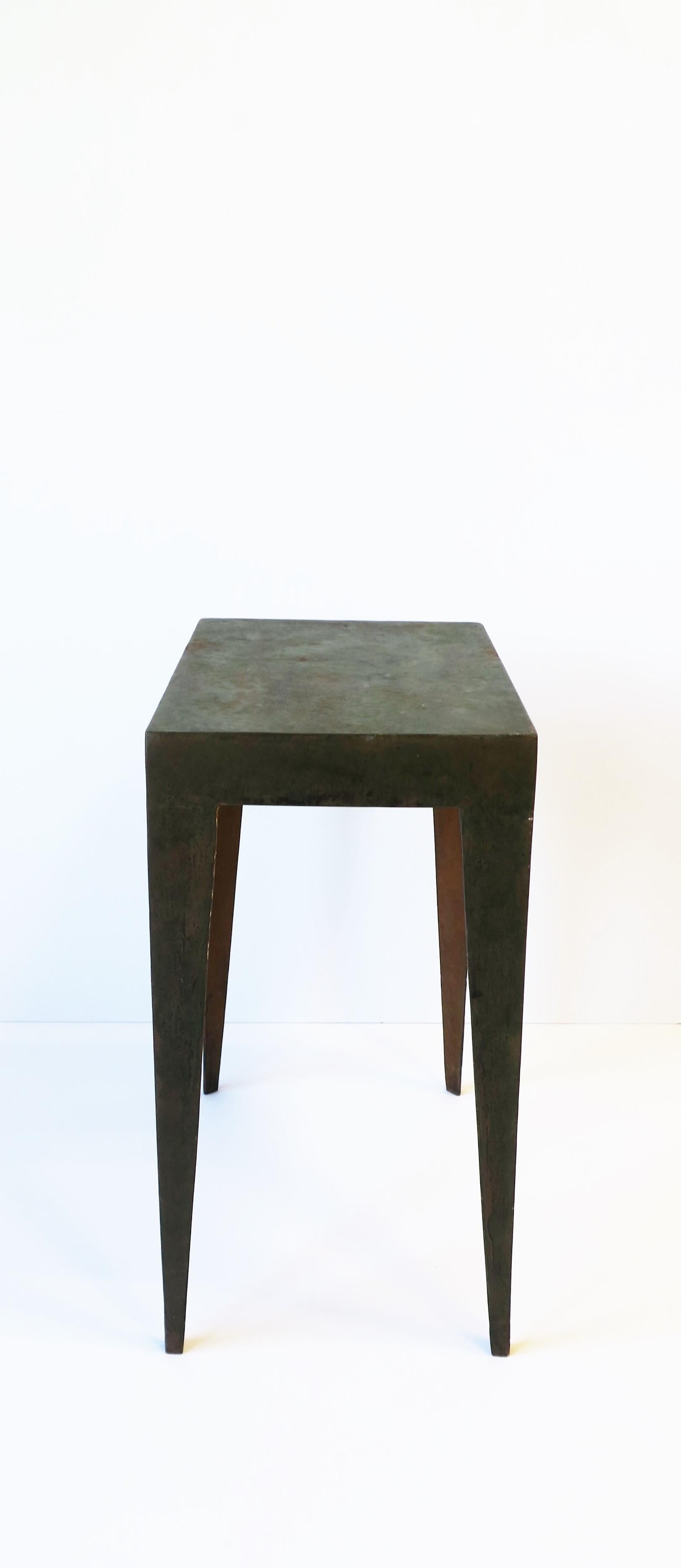 Industrial Minimalist Metal Side or End Table with Deco Influence 7