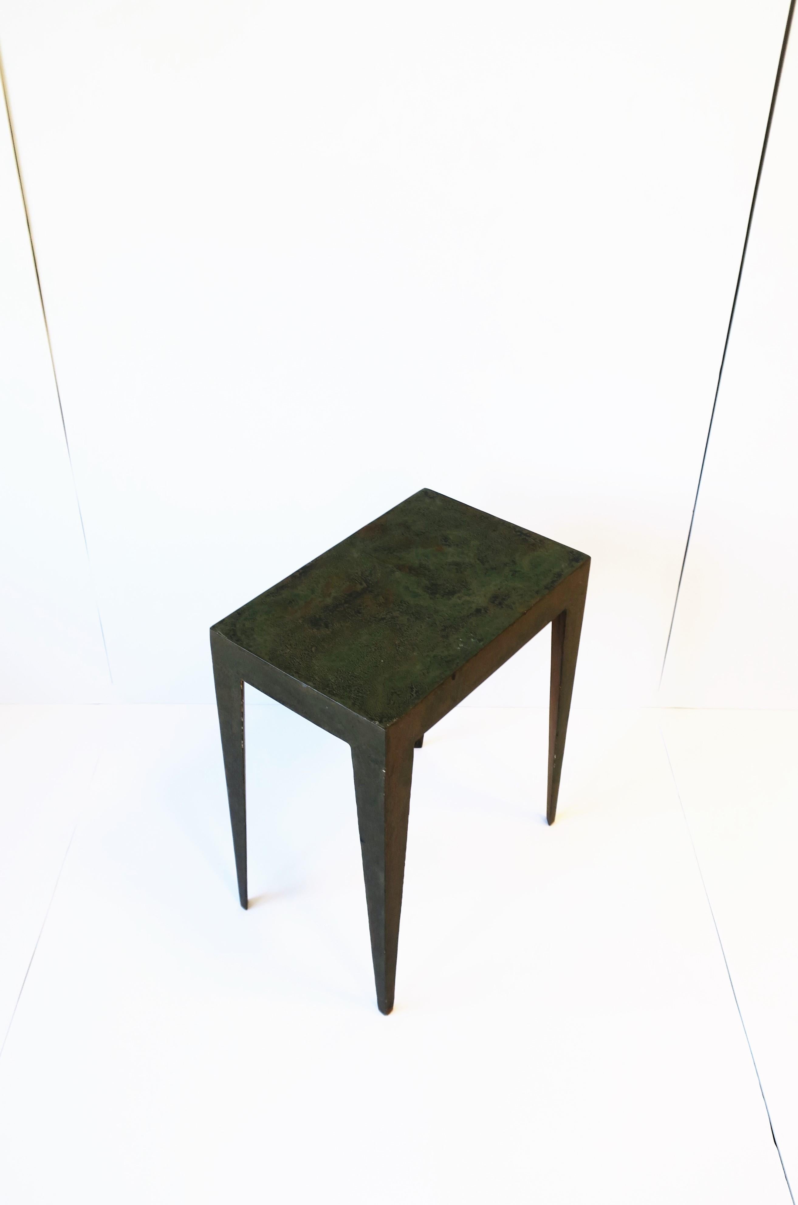 Industrial Minimalist Metal Side or End Table with Deco Influence 8