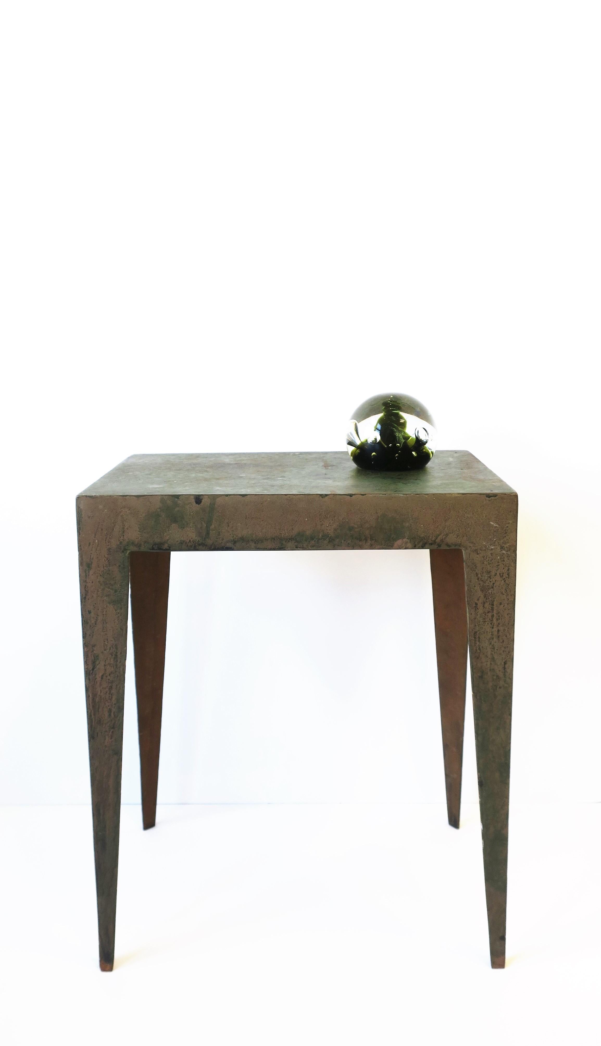 Industrial Minimalist Metal Side or End Table with Deco Influence 2