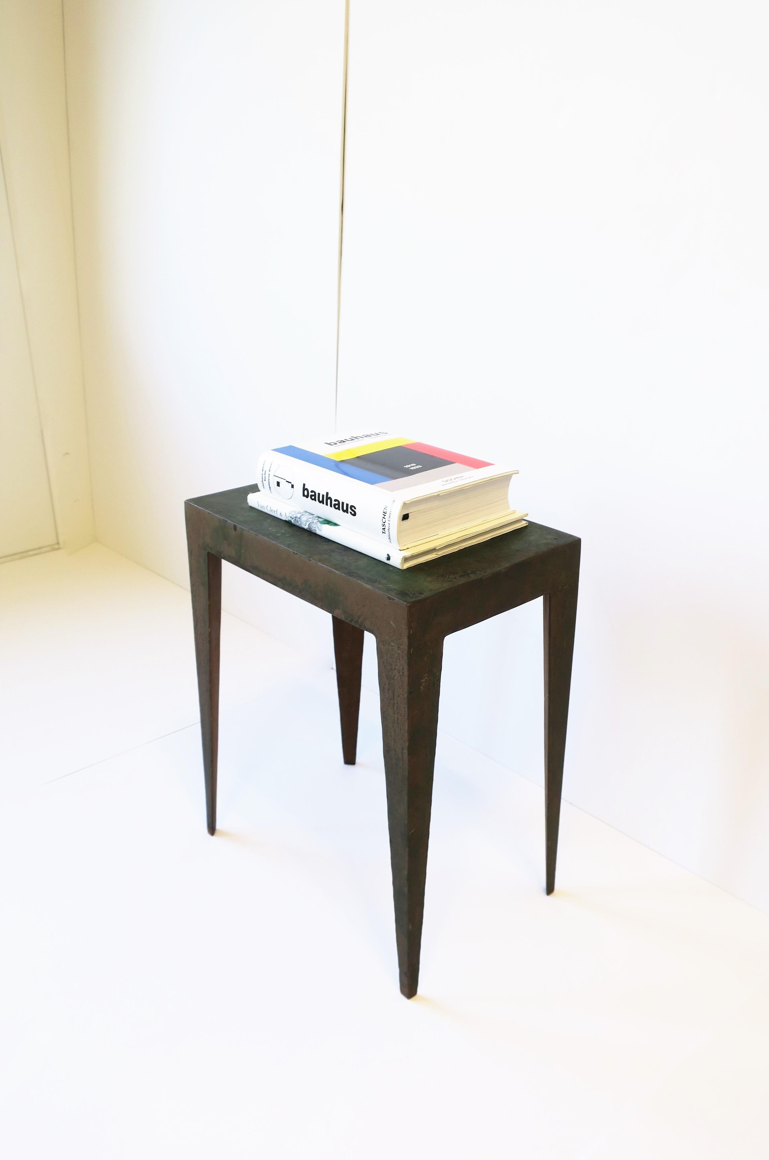 Industrial Minimalist Metal Side or End Table with Deco Influence 4