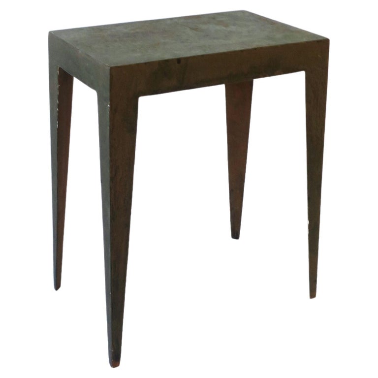 Industrial Minimalist Metal Side or End Table with Deco Influence For ...